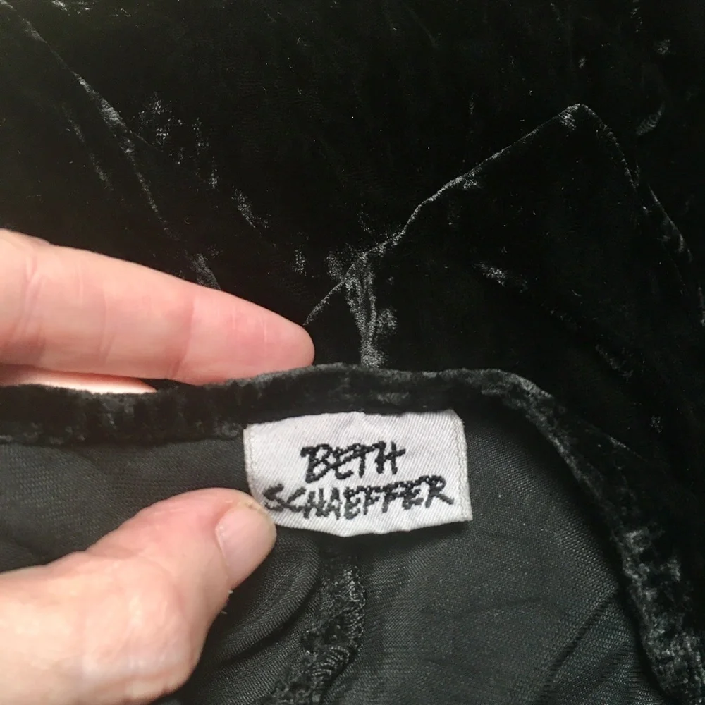 SOLD Vtg 90s Beth Schaeffer velvet slip maxi halter dress fairy grunge goth - Picture 4 of 5